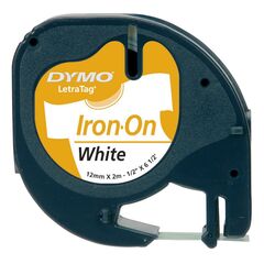 ΤΑΙΝΊΑ ΕΤΙΚΕΤΟΓΡΆΦΟΥ DYMO IRON-ON 18769 (ΜΑΎΡΑ ΓΡΆΜΜΑΤΑ ΣΕ ΛΕΥΚΌ ΦΌΝΤΟ) (S0718850) (DYMO0718850)