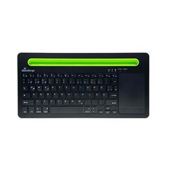 MEDIARANGE RECHARGEABLE WIRELESS MULTI DEVICE BLUETOOTH KEYBOARD WITH 78 KEYS, TOUCHPAD & TABLET SLOT (BLACK) (MROS131-GR)