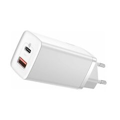 BASEUS ΦΟΡΤΙΣΤΉΣ ΧΩΡΊΣ ΚΑΛΏΔΙΟ ΜΕ ΘΎΡΑ USB-A ΚΑΙ ΘΎΡΑ USB-C ΛΕΥΚΌΣ (CCGAN2L-B02) (BASCCGAN2L-B02)