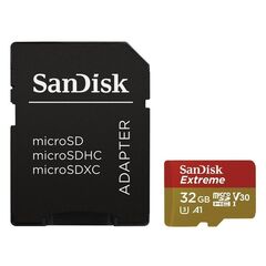 SANDISK EXTREME MICROSDHC 32GB CLASS 10 U3 V30 A1 UHS-I ΜΕ ΑΝΤΆΠΤΟΡΑ