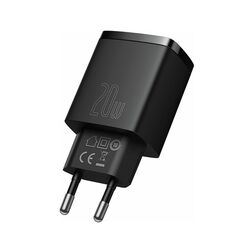 BASEUS ΦΟΡΤΙΣΤΉΣ ΧΩΡΊΣ ΚΑΛΏΔΙΟ ΜΕ ΘΎΡΑ USB-A ΚΑΙ ΘΎΡΑ USB-C 20W POWER DELIVERY / QUICK CHARGE 3.0 ΜΑΎΡΟΣ (CCXJ-B01) (BASCCXJB01)