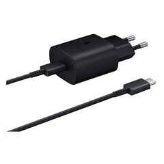 SAMSUNG ΦΟΡΤΙΣΤΉΣ ΜΕ ΘΎΡΑ USB-C ΚΑΙ ΚΑΛΏΔΙΟ 1M USB-C 25W ΜΑΎΡΟΣ (TA800XBEGWW) (SAMTA800XBEGWW)