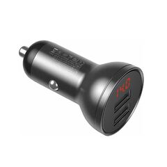 BASEUS CAR CHARGER DIGITAL DISPLAY  3-IN-1 CABLE ΜΑΎΡΟ/ΓΚΡΙ (TZCCBX-0G) (BASTZCCBX-0G)