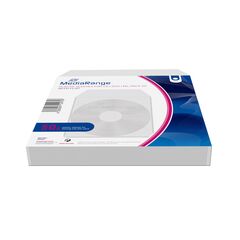 MEDIARANGE PLASTIC SLEEVES FOR 1 DISC WITH FLAP TRANSPARENT PACK 50 (MRBOX64)