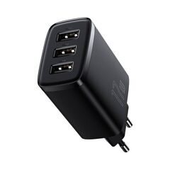 BASEUS ΦΟΡΤΙΣΤΉΣ ΧΩΡΊΣ ΚΑΛΏΔΙΟ ΜΕ 3 ΘΎΡΕΣ USB-A 17W ΜΑΎΡΟΣ (CCXJ020101) (BASCCXJ020101)