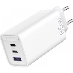 VENTION 3-PORT USB (C+C+A) GAN CHARGER (65W/30W/30W) EU-PLUG WHITE (FEDW0-EU) (VENFEDW0-EU)