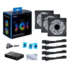 LIAN LI UNI FAN INFINITY SL- 120 -3PCS REVERSE BLACK (TRIPLE PACK INCLUDE CONTROLLER) - CASE FAN