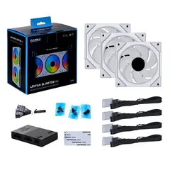 LIAN LI UNI FAN INFINITY SL- 120 -3PCS REVERSE WHITE (TRIPLE PACK INCLUDE CONTROLLER) - CASE FAN