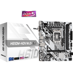 ASROCK MB H610M-HDV/M.2+ D5, SOCKET INTEL LGA1700 14TH/13TH/12TH GEN INTEL CPU, CS INTEL H610, 2 DIMM SOCKET DDR5, HDMI/DP/D-SUB, PCI-E GEN 4.0, LAN, MICRO-ATX, 3YW.