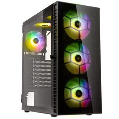 KOLINK OBSERVATORY HF GLASS ARGB MIDI TOWER CASE - BLACK (WITH 6 ARGB FANS - 3X140MM & 3X120MM)
