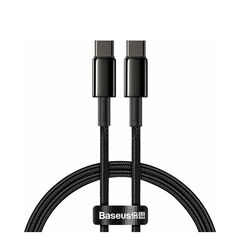 BASEUS BRAIDED USB 2.0 CABLE USB-C MALE - USB-C MALE ΜΑΎΡΟ 2M (CATWJ-A01) (BASCATWJA01)