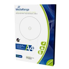 MEDIARANGE LABELS FOR CD/DVD/BD 15-118MM MATTE (100 PACK) (MRINK130)