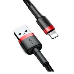 BASEUS LIGHTNING CAFULE CABLE 2A, 3M RED/BLACK (CALKLF-R91) (BASCALKLF-R91)