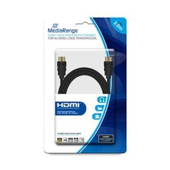 ΚΑΛΏΔΙΟ MEDIARANGE HDMI/HDMI HIGH SPEED CONNECTION WITH ETHERNET 3.0M BLACK (MRCS157)