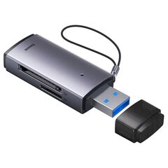 BASEUS LITE SERIES SD/TF MEMORY CARD READER, USB GRAY (WKQX060013) (BASWKQX060013)