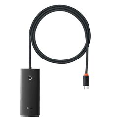 BASEUS LITE SERIES HUB 4IN1 USB-C TO 4X USB 3.0 + USB-C, 1M BLACK (WKQX030401) (BASWKQX030401)