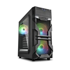 SHARKOON VG7-W RGB GAMING MIDI TOWER COMPUTER CASE BLACK (18198226) (SHR18198226)