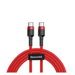 BASEUS CAFULE BRAIDED USB 2.0 CABLE USB-C MALE - USB-C MALE ΚΌΚΚΙΝΟ 1M (CATKLF-G09) (BASCATKLFG09)