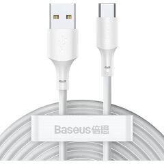 BASEUS SIMPLE WISDOM REGULAR USB 2.0 CABLE USB-C MALE - USB-A MALE ΛΕΥΚΌ 1.5M (TZCATZJ-02) (BASTZCATZJ-02)
