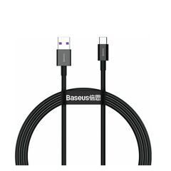 BASEUS SUPERIOR USB 2.0 CABLE USB-C MALE - USB-A MALE ΜΑΎΡΟ 1M (CATYS-01) (BASCATYS01)