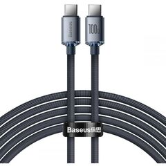 BASEUS CRYSTAL SHINE BRAIDED USB 2.0 CABLE USB-C MALE - USB-C MALE BLACK 2M (CAJY000701) (BASCAJY000701)