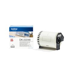 BROTHER DK-22246 CONTINUOUS PAPER LABEL ROLL – BLACK ON WHITE, 103MM WIDE (DK22246) (BRODK22246)