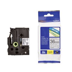 BROTHER P-TOUCH LAMINATED BLACK ON MAT SILVER 8M X 36MM (TZEM961) (BROTZEM961)