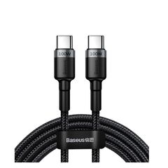 BASEUS CAFULE BRAIDED USB 2.0 CABLE USB-C MALE - USB-C MALE ΓΚΡΙ 2M (CATKLF-ALG1) (BASCATKLF-ALG1)