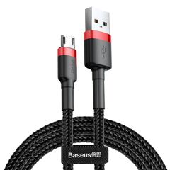 BASEUS CAFULE BRAIDED USB 2.0 TO MICRO USB CABLE BLACK/RED 2M (CAMKLF-C91) (BASCAMKLF-C91)
