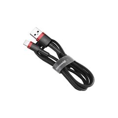 BASEUS LIGHTNING CAFULE CABLE 2.4A 1M RED + BLACK (CALKLF-B19) (BASCALKLF-B19)