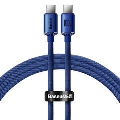 BASEUS CRYSTAL SHINE BRAIDED USB 2.0 CABLE USB-C MALE - USB-C MALE ΜΠΛΕ 1.2M (CAJY000603) (BASCAJY000603)