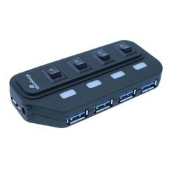 MEDIARANGE USB HUB 4-PORT USB 3.0 (BLACK) (MRCS505)