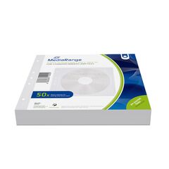 MEDIARANGE FLEECE SLEEVES FOR 2 DISCS WHITE PACK 50 (MRBOX60)