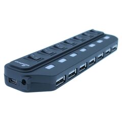 MEDIARANGE USB HUB 7-PORT USB 2.0 (BLACK) (MRCS504)