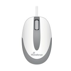MEDIARANGE OPTICAL MOUSE CORDED 3-BUTTON COMPACT-SIZED (WHITE/GREY, WIRED) (MROS214)