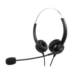 MEDIARANGE CORDED STEREO HEADSET WITH MICROPHONE AND CONTROL PANEL, BLACK (MROS304)