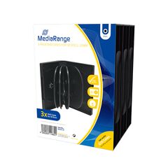 MEDIARANGE DVD CASE FOR 10 DISCS 33MM BLACK PACK 3 (MRBOX35-10)