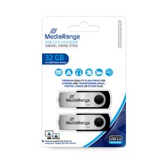 MEDIARANGE USB FLASH DRIVES, 32GB, PACK 2 (MR911-2)