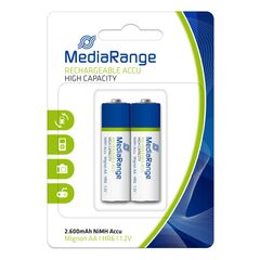 ΕΠΑΝΑΦΟΡΤΙΖΌΜΕΝΗ ΜΠΑΤΑΡΊΑ MEDIARANGE HIGH CAP. NIMH ACCUS AA 1.2V (HR6) (2 PACK) (MRBAT123)