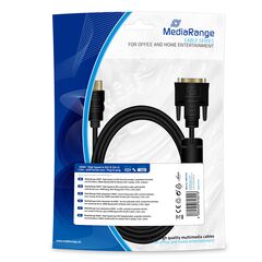 ΚΑΛΏΔΙΟ MEDIARANGE HDMI TO DVI CONNECTION, GOLD-PLATED, WITH FERRITE CORE, HDMI PLUG /DVI-D PLUG (24+1 PIN), 2.0M, BLACK (MRCS132)