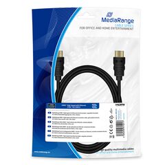 ΚΑΛΏΔΙΟ MEDIARANGE HDMI HIGH SPEED WITH ETHERNET CONNECTION, GOLD-PLATED CONTACTS, 10.2 GBIT/S DATA TRANSFER RATE, 2.0M, BLACK (MRCS210)