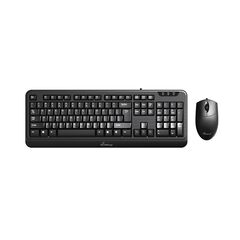MEDIARANGE CORDED KEYBOARD & 3-BUTTON MOUSE SET, WIRED (BLACK) (MROS108-GR)