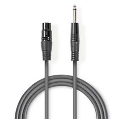 NEDIS CABLE XLR FEMALE - 6.3MM MALE 1.5M (COTH15120GY15) (NEDCOTH15120GY15)