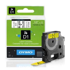 ΤΑΙΝΊΑ ΕΤΙΚΕΤΟΓΡΆΦΟΥ DYMO D1 (ΜΑΎΡΑ ΓΡΆΜΜΑΤΑ ΣΕ ΚΊΤΡΙΝΟ ΦΌΝΤΟ) (S0720580) (DYMO45018)