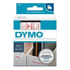 ΤΑΙΝΊΑ ΕΤΙΚΕΤΟΓΡΆΦΟΥ DYMO STANDARD 45015 12 MM X 7 M (ΚΌΚΚΙΝΑ ΓΡΆΜΜΑΤΑ ΣΕ ΛΕΥΚΌ ΦΌΝΤΟ) (S0720550) (DYMO45015)