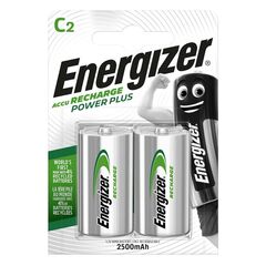 ENERGIZER POWER PLUS ΕΠΑΝΑΦΟΡΤΙΖΌΜΕΝΕΣ ΜΠΑΤΑΡΊΕΣ C NI-MH 2500MAH 1.2V 2ΤΜΧ (4956220) (ENE4956220)