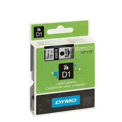 ΤΑΙΝΊΑ ΕΤΙΚΕΤΟΓΡΆΦΟΥ DYMO D1 45010 12 MM X 7 M (ΜΑΎΡΑ ΓΡΆΜΜΑΤΑ ΣΕ ΔΙΆΦΑΝΟ ΦΌΝΤΟ)