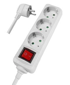 POWERTECH ΠΟΛΎΠΡΙΖΟ PT-873, 3X SCHUKO, 16A, 1.5M, ΛΕΥΚΌ