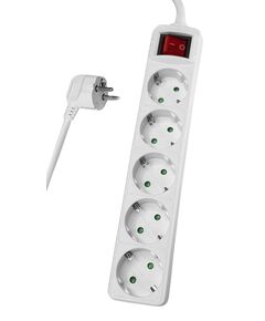 POWERTECH ΠΟΛΎΠΡΙΖΟ PT-878, 5X SCHUKO, 16A, 5M, ΛΕΥΚΌ