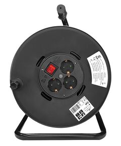 POWERTECH ΜΠΑΛΑΝΤΈΖΑ ΜΕ ΒΆΣΗ PT-899, 3X SCHUKO, 16A, 25M, ΜΑΎΡΗ